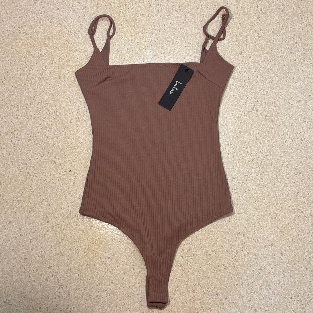 Lulu's Brown Ribbed Bodysuit